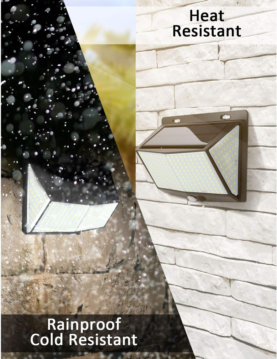 Solar Lights Outdoor 288 LED, Solar Powered Motion Sensor Security Light Outdoor with 300° Lighting Angle IP65 Waterproof Hanging Solar Light for Pathway Garden Fence Walkway (2 Pack/ 3 Modes) - - 