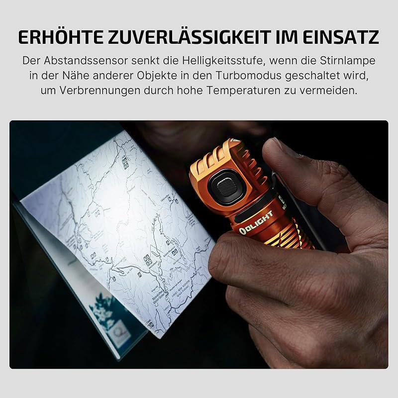 Perun 3 Stirnlampe aufladbar, 3000 Lumen, bis zu 20 Tage Laufzeit