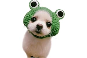 Bonaweite Pet Hat, Dog Cat Handmade Knitted Woolen Yarn Frog Cap, Grooming Accessories Apparels Puppy Teddy Cartoon
