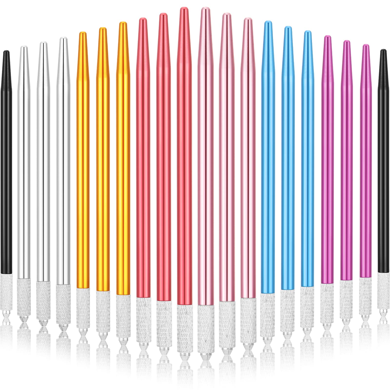 Queekay Microblading Pens 20 Piece Eyebrow Tattoo Pens Light Manual Tattoo Aluminum Makeup for Women Men Makeup Supplies Salons, 7 Colors
