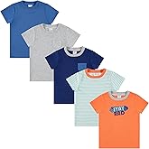 Cudlie 5-Pack Toddler/Baby Boy Short Sleeve Shirts - Premium Quality T-Shirt Tops