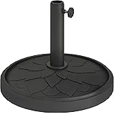 Outsunny Round Patio Umbrella Base, 26 lbs Resin Umbrella Stand Base, Heavy Duty Patio Umbrella Holder for 1.3"/1.5"/1.9" Umbrella Poles for Outdoor, Lawn, Poolside, Black