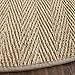Safavieh Natural Fiber Collection NF115P Herringbone Natural and Grey Seagrass Round Area Rug (6' Diameter)