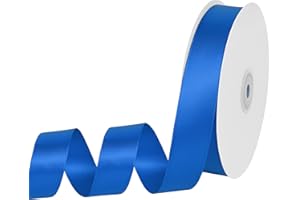 Yamkim Double Faced Royal Blue Satin Ribbon 1 Inch 50 Yards for Gift Wrapping Invitations Wedding Flower Bouquet and Sewing