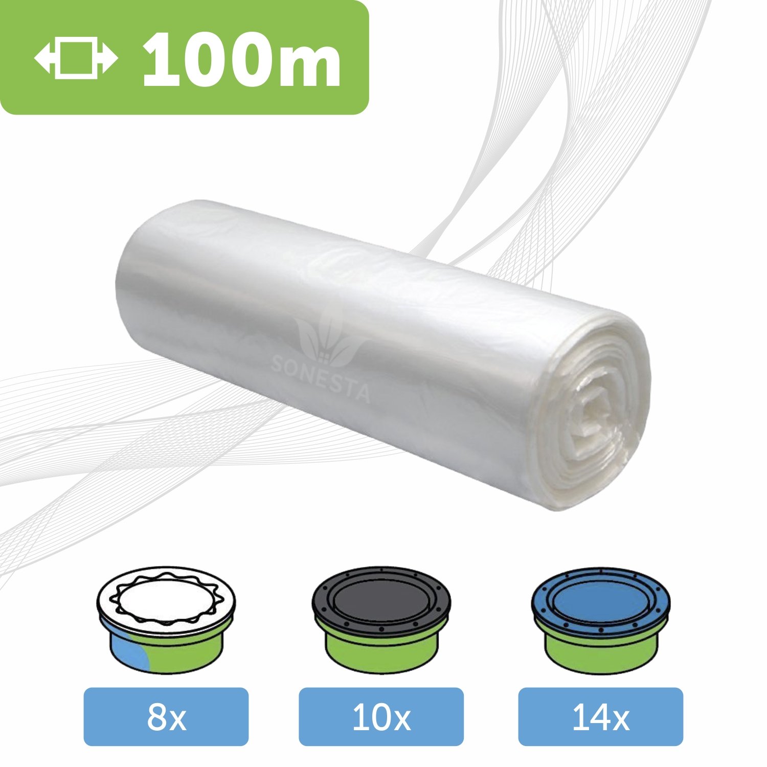 100m. ECO Nappy Bin Refills compatible with Tommee Tippee TEC, Twist & Click, Simplee |100% compatible | Light Flower fragrance | Anti-Odour+