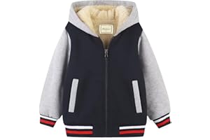 Bumeex Kids Boy's Girl's Sherpa Fleece Lined Jacket Spring Fall Winter Zip up Sweatshirt Hoodie 2-14Y(Toddler/Kid)