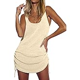 AI'MAGE Women's Beach Cover Ups Crochet Bathing Suit Coverup Summer Backless Swimsuit Cover-ups with Drawstring S-XXL
