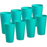 Boshangjia Plastic Tumblers Large Cups 35-ounce Unbreakable Drinking Glasses set of 12-Stackable & Reusable Drinkware for Beverages, Lightweight, BPA-free, Microwave Safe, Bule