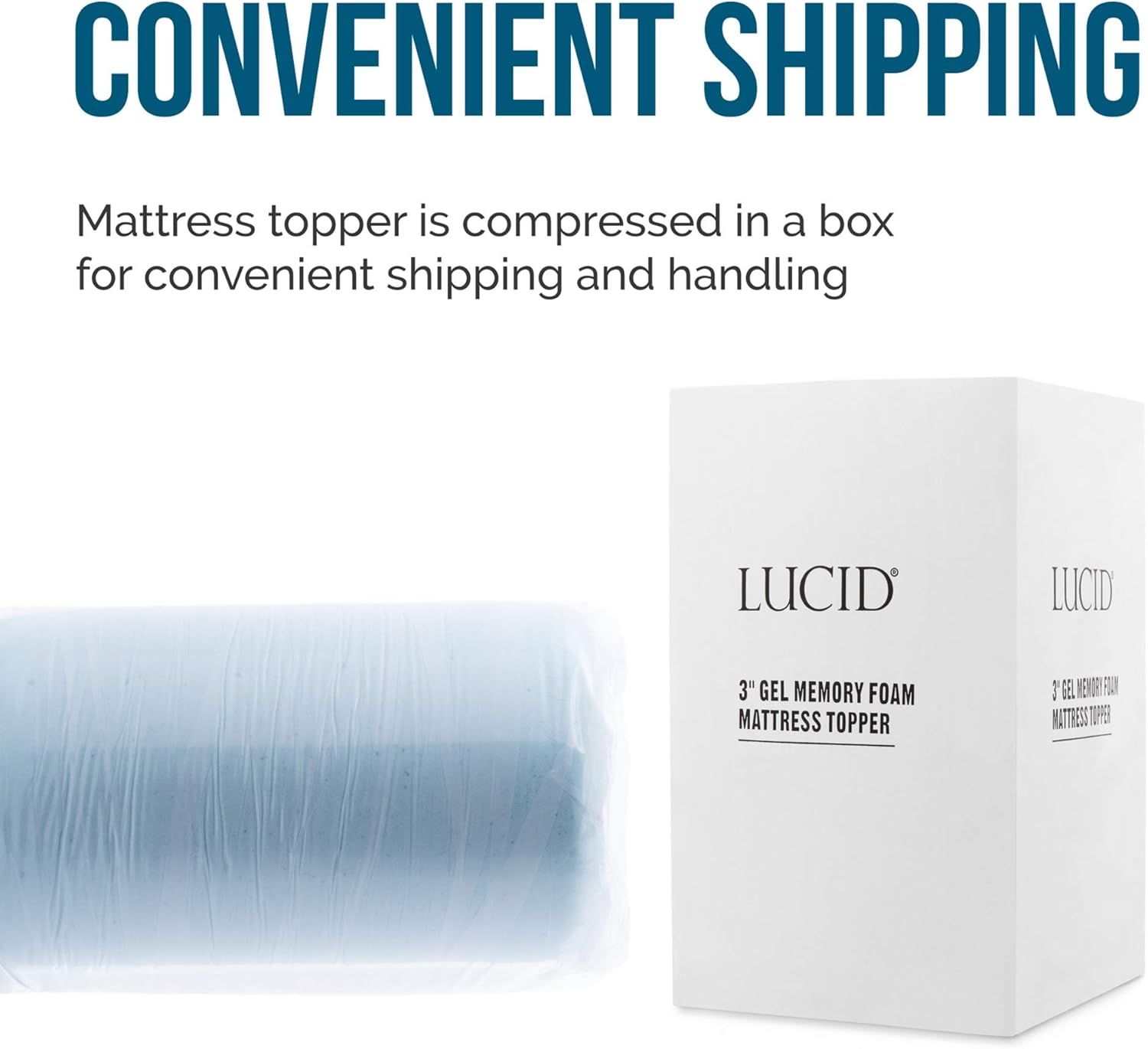 Lucid 3-inch Ventilated Gel Memory Foam Mattress Topper - Queen: Home & Kitchen
