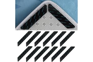 GGIJ 12 Pcs Rug Pads Grippers, Non Slip Rug Pads for Hardwood Floors, Reusable and Washable Rug Pads for Area Rugs, Carpet Pads Rug Corner Gripper
