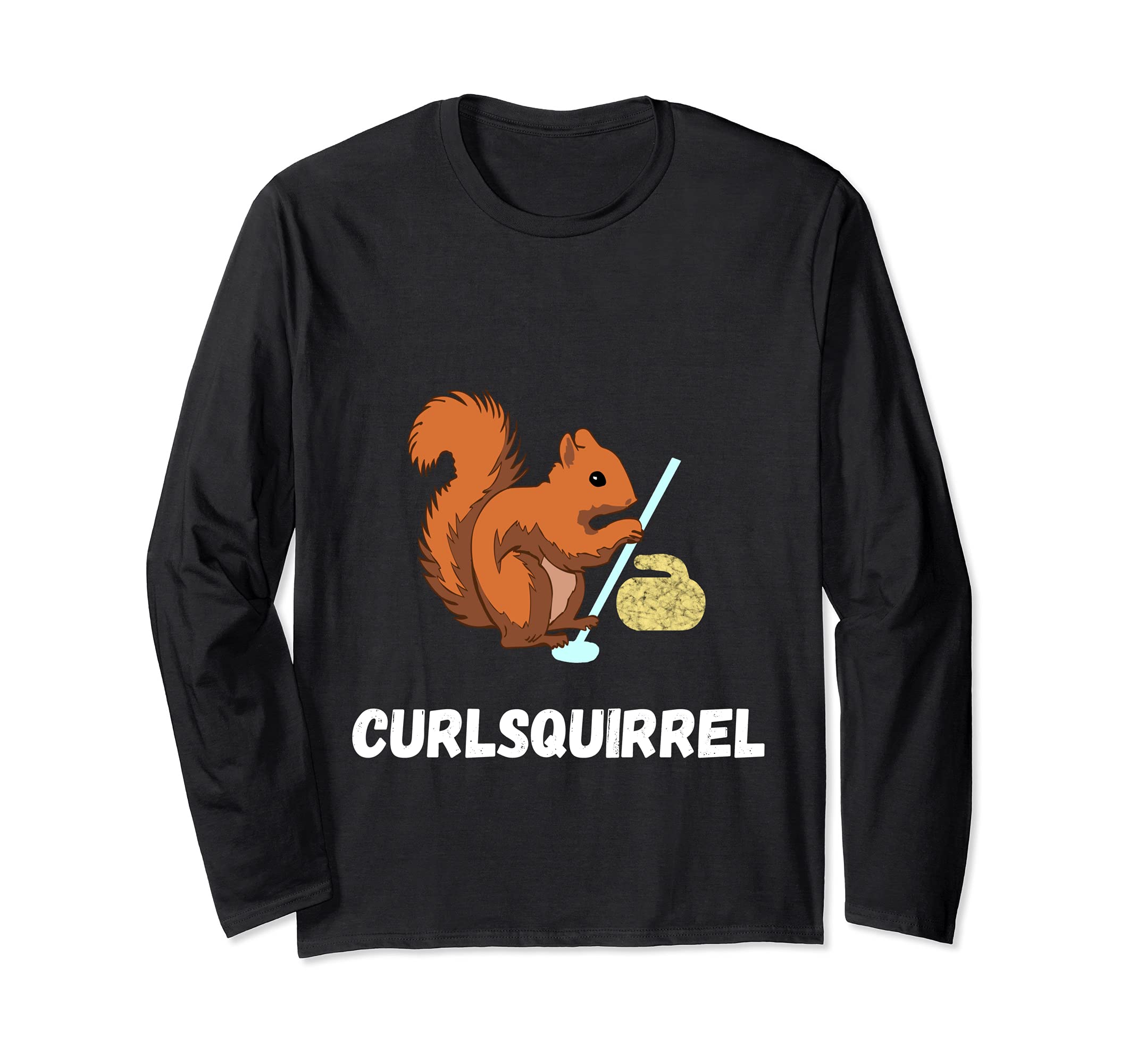 Curling Squirrels Curler Rodent Winter Sport Long Sleeve T-Shirt