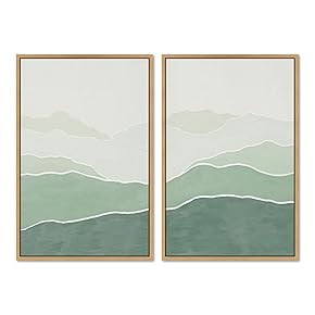 SIGNWIN 2 Piece Framed Canvas Wall Art Minimalism...