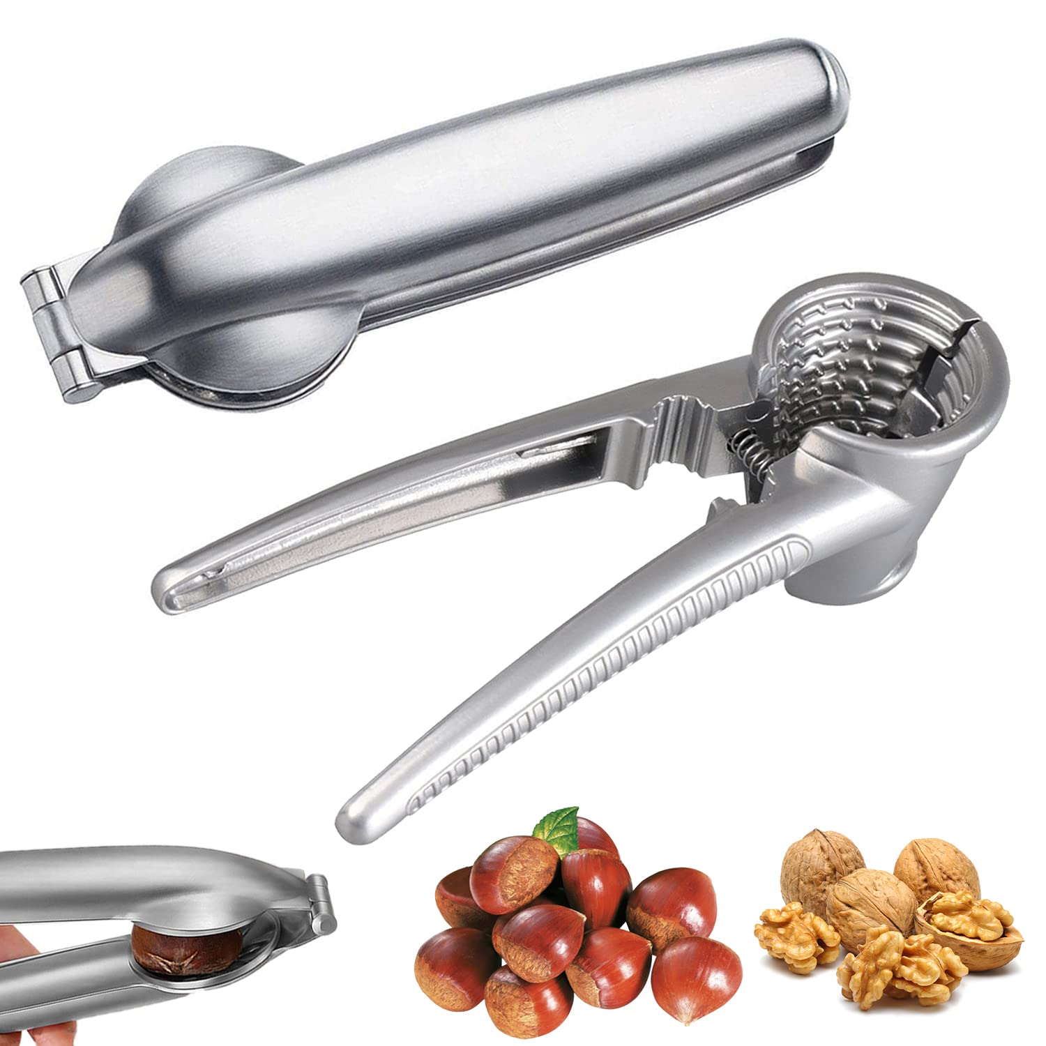 Chestnut Opener+Nutcracker, Stainless Steel Chestnut Opener, Chestnut Nutcracker, Chestnut Opener Cutter, Nutcracker Kitchen Tool Chestnut Peeler, Walnut Plier Opener Metal Nutcracker Multifunction