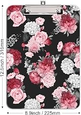 Hnogri A4 Clipboard Pink Rose Low-Profile Clip Fashion Design view 5