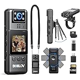 BOBLOV Mini Body Camera with Video: 128G Action Camera, Small Cameras for Vlogging with 9Hrs Long Battery Life, Pocket Portable Cam with Back Clip, Daily Easy to Use for Traveling Cycling Motorcycle
