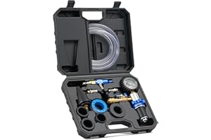 Orion Motor Tech Coolant Vacuum Refill Kit, 13pc Radiator Cooling System Tool Set with Conical Adapter 4 Round Adapters for L