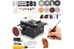 Noliven Mini Multi-Functional Table Saw, 100W Portable Precision Table Saw, 0.1-16MM Cutting Depth, 0~90° Cutting, 7-Speed Ad