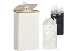 iEGrow 29 Gallons Recycling Bins for Kitchen, Indoor Recycle Bins with Lid, 110L Large Recycle bin with 2 Removeable Reusable Inner Bags, for Bottles Cans Glass Plastice Cartons(Beige)