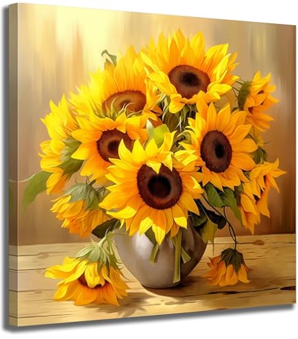 Amazon.com: Sunflower Cheer 19.5-inch by 19.5-inch Canvas Wall Art