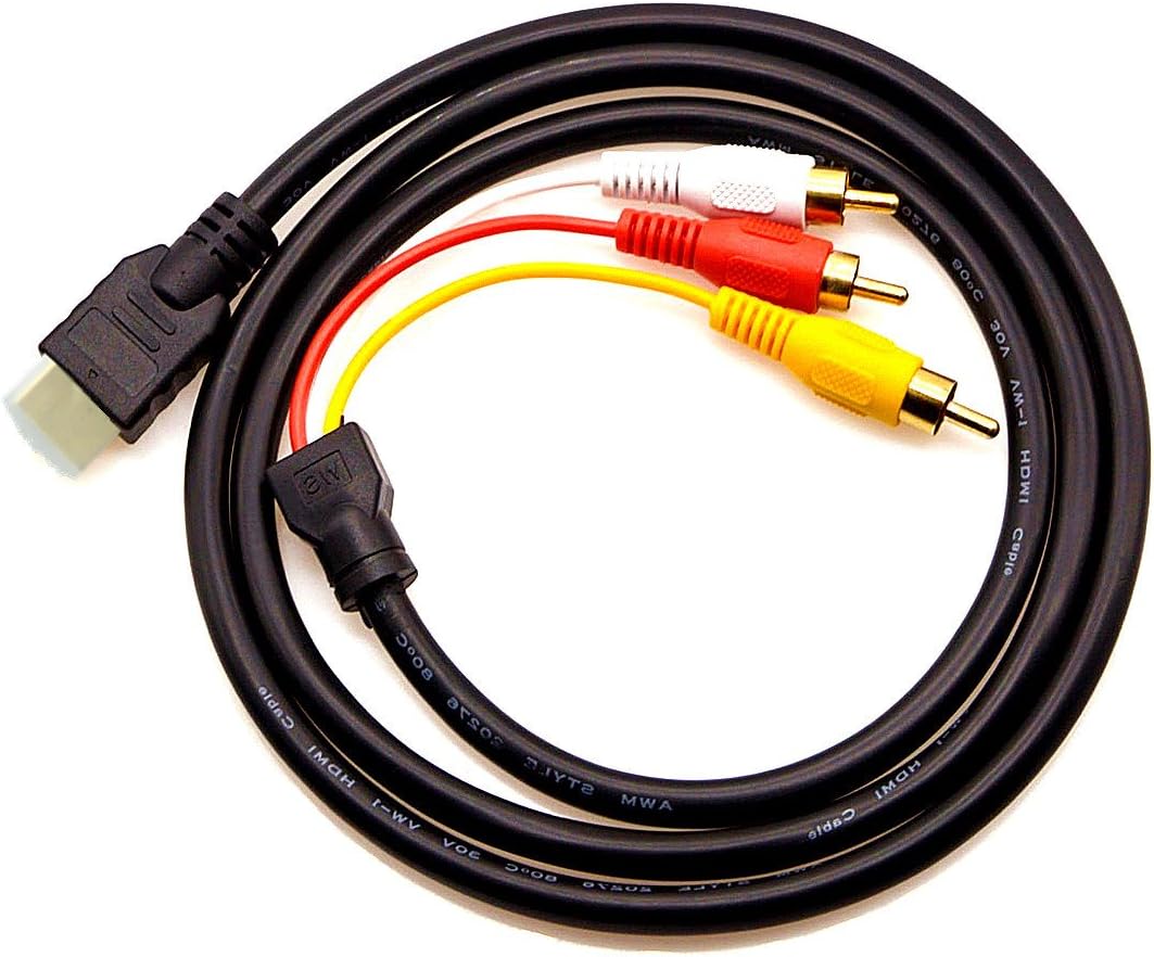 Chenduomi HDMI To 3 RCA Video Audio AV Component Adapter Cable HDMI to RCA Cable 5ft/1.5m For HDTV …