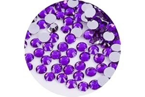 LAVIYO 2250 Pcs SS16 4mm Flatback Rhinestones for Nails Art Crafts Glitter Round Gems Crystals DIY Clothes Shoes（Dark Purple)
