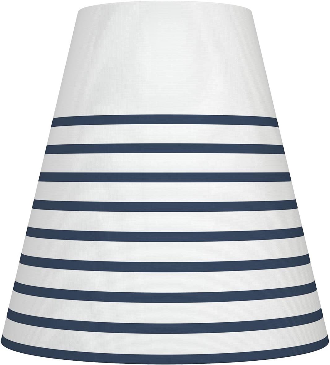 blue and white striped lamp shade