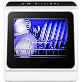 EUHOMY 6 Programs Countertop Dishwasher Portable, 40dB, 360&deg; Coverage | 6-Program (Normal, ECO, Quick, Baby Care/Strong, Fruit, Dry), 73h Ventilation, Time-Saving, for Apartment