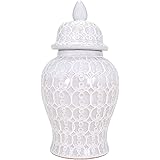 TIC Collection Hand Crafted and Hand Painted Ellery Jar, Multi-Tonal Shades of Cream, Taupe, & Gray