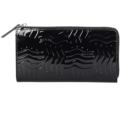 Cross Womens 100% Leather Zip Around Wallet with Gusset - Charol Range - Black (AC518099-4)