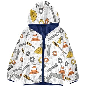 SLHKPNS Toddler Fleece Jacket Girl Boys Hooded Coat Zip-up 3-10T | Fleece Jacket Warm Outwear