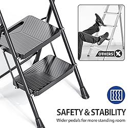 KINGRACK Folding 2 Step Ladder, Portable Ladder for