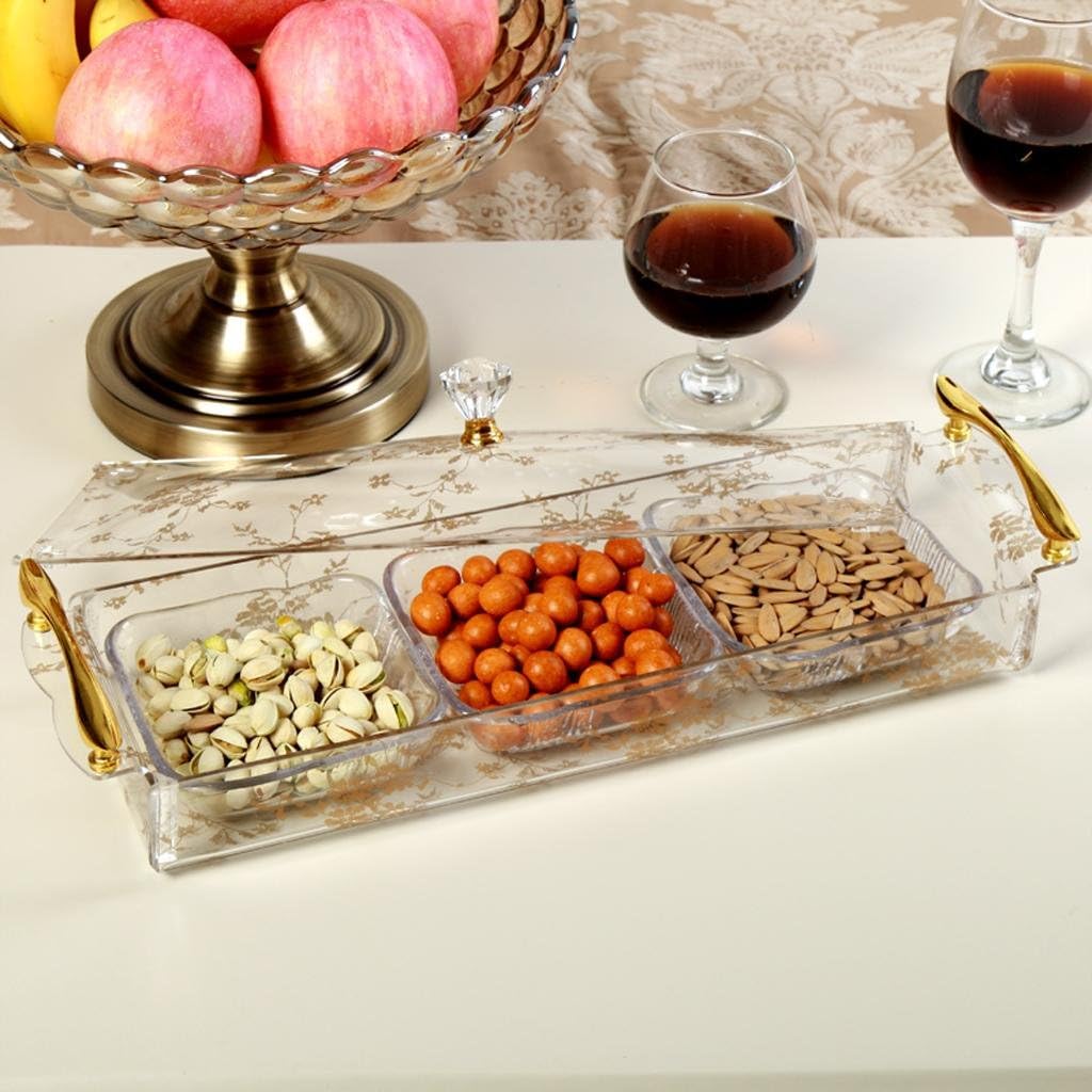 Dry Fruit Dried Fruit Dish Cover Acrylic Candy Box Melon Fruit Home Grid, 1