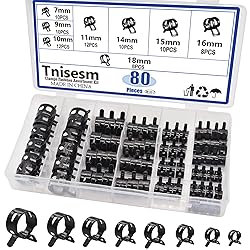 Tnisesm 80Pcs Spring Band Hose Clamps Assortment