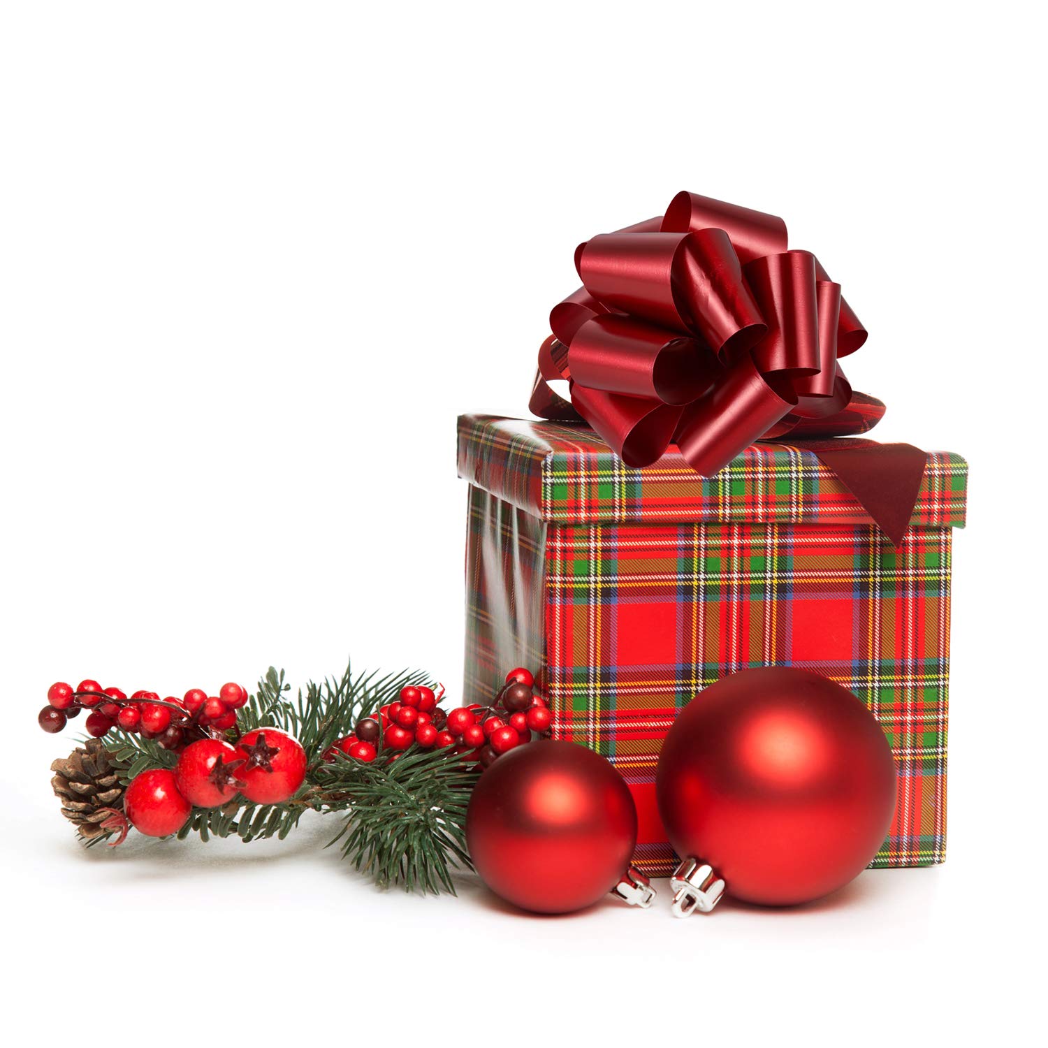 12PCS Christmas Gift Wrap Bows with Ribbon 5inch for Xmas Wrapping, Christmas Decorations, Florist Wrap (12PCS)