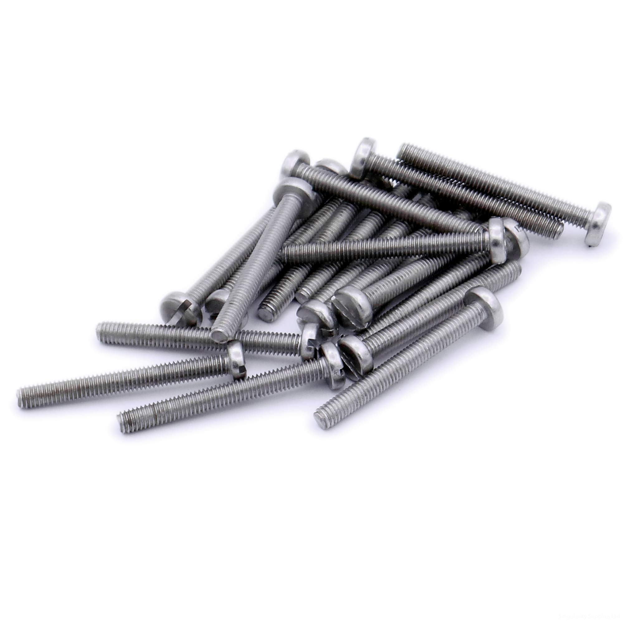 M3 (3mm x 25mm) Slot Pan Machine Screw (Bolt) - Stainless Steel (A2) (Pack of 20)