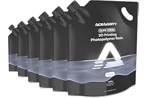 Aceaddity Elite Series 3D Resin 405nm Photopolymer Resin LCD/SLA/DLP UV Curing High Precision 3D Printing Liquid for 8K 3D Printer (Grey, 1200g(6 Pack))