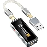 EYTSE Portable Headphone Amplifier, USB C MINI DAC Amp Dongle 3.5mm &amp; 4.4mm Balanced Outputs, HiFi 32Bit/384kHz DSD256 Dual CS43131 Audio Decoder Audio Adapter for Phones/PC/Laptops/Tablets, Silver
