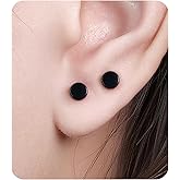 TitanHeart Dot Stud Earrings for Women Men - G23 Titanium Flat Back Round Disc Studs, Nickel Free Hypoallergenic Jewelry, Simple Classic Post Cartilage Earrings for Sensitive Ears