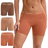 INNERSY Women's 4" Inseam Boxers Briefs Cotton Boyshorts Underwear Ladies Panties 3-Pack