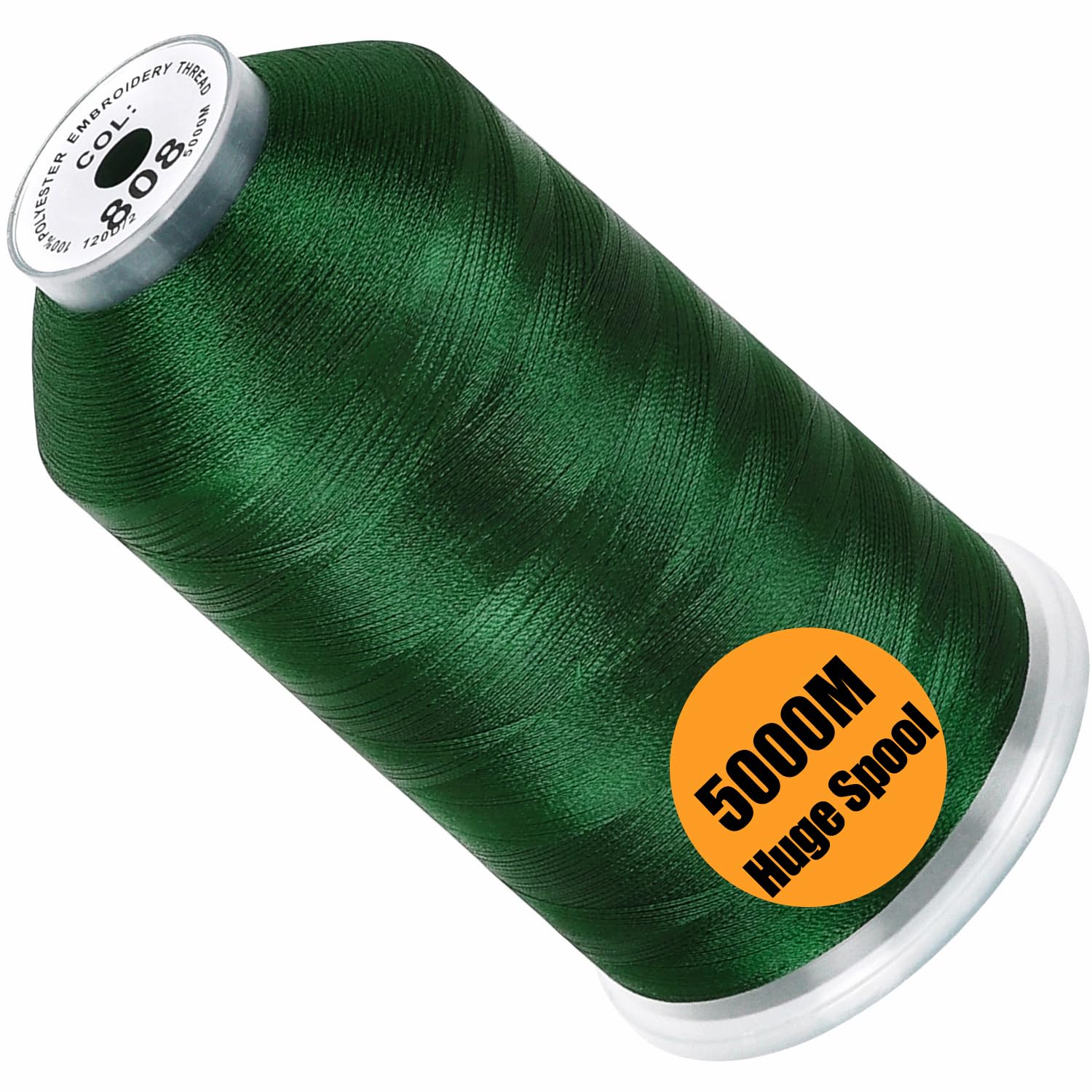 Photo 1 of New brothread - Single Huge Spool 5000M Each Polyester Embroidery Machine Thread 40WT for Commercial and Domestic Machines - Deep Green