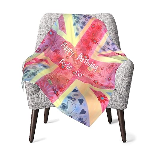 Baby Blanket Happy Birthday FlowersUK Unisex Newborns and
