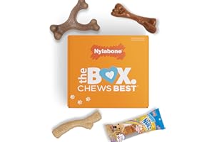 Nylabone Puppy Gift Box, Includes 3 Strong Puppy Chew Toys and 1 Natural Treat Bone for Puppies, Gifts for Puppies, Small Dogs - Up to 25 lbs., 4 Pack