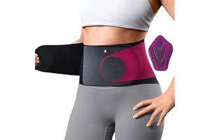 Fitomo 0.5mm Ultra Thin Back Brace for Women Men, Seamless Yoga Fabric for All Day Comfort, Wear under Clothes, Enhanced Lumbar Pad for Lower Back Pain Relief, Sciatica, Posture, Lifting, Rose, Size L