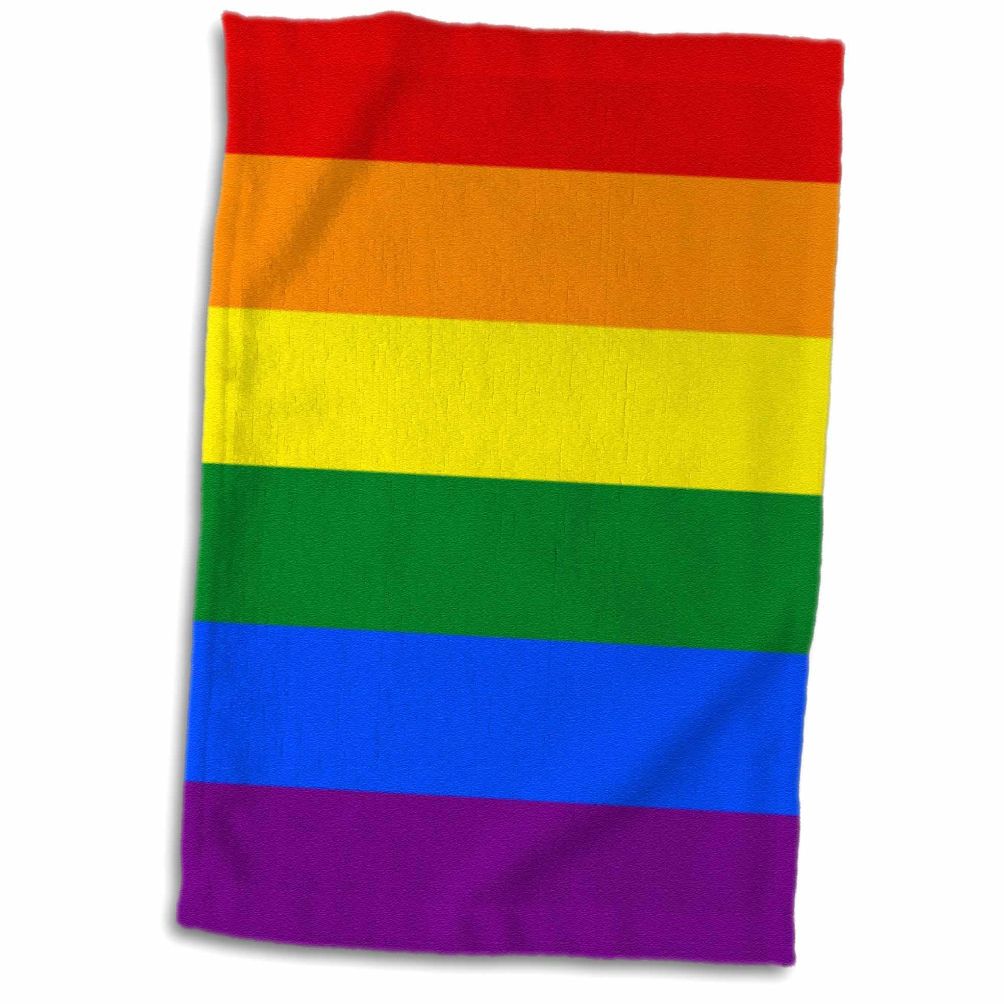 3dRose Rainbow Flag Colorful Stripes-Multicolored-Gay Lgbt Movement-Pride Parade Towel, Multi-Colour, 15 x 22-Inch