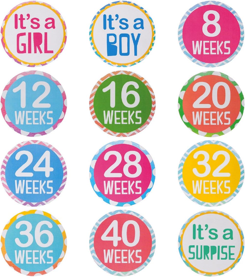 Blossoms and Buds Pregnancy Milestone Belly Stickers, Set of 12