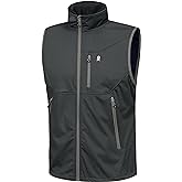 Little Donkey Andy Men's Lightweight Softshell Vest Windproof Sleeveless Jacket for Travel Hiking Running Golf