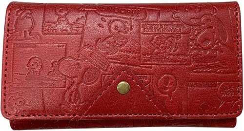 Amazon スヌーピー Snoopy ヴィンテージコミック レザー キーケース Sn0087 レッド Snoopy Leather Collection キーケース
