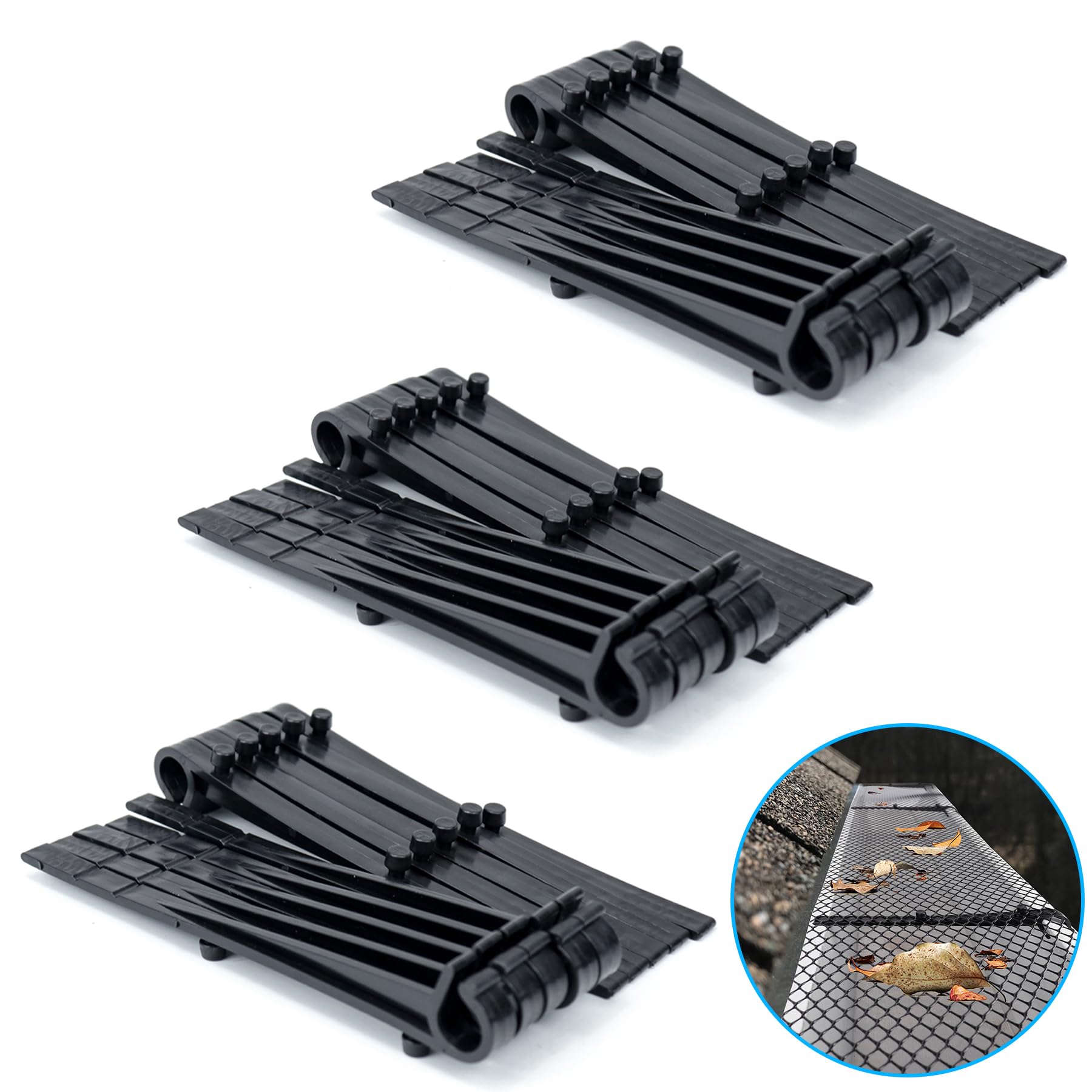 Photo 1 of Air Jade Clip Fixed Hooks for Plastic Mesh Gutter Guards, Pack of 30 Clip Fixing Hooks Spare Installation Accessory, Fit 4", 5", 6" Plastic Gutter Guards, Easy Installation