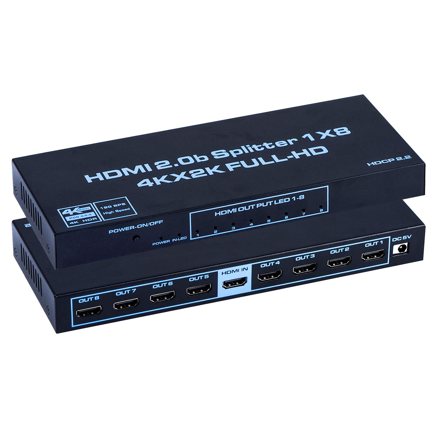HDMI Splitter 1x8, 4K HDMI Splitter 1 in 8 Out