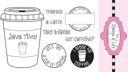 The Stamps of Life Coffee4Two Coffee Stamps for Card-Making and for Scrapbooking by Stephanie Barnard - Cute Sentiments